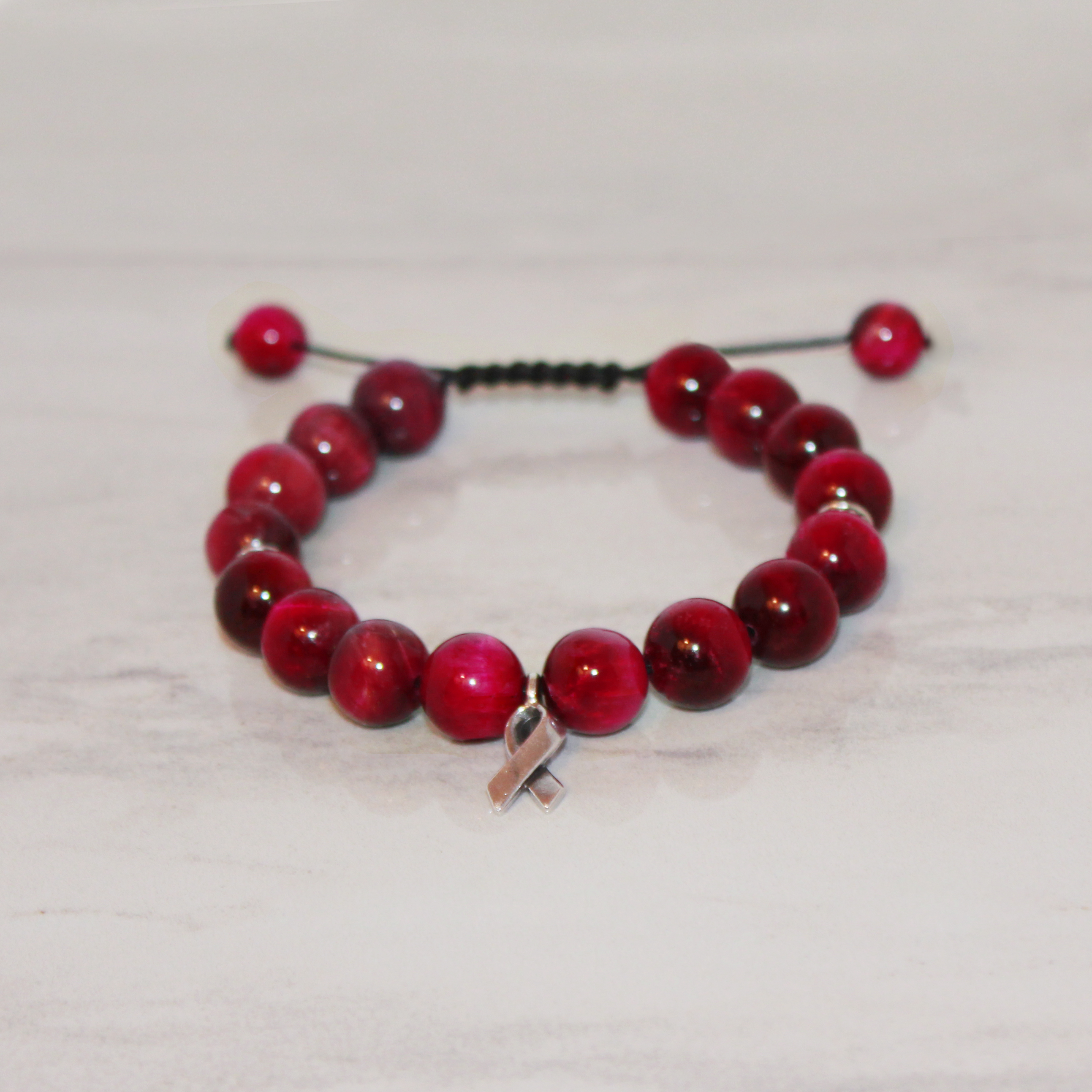 Pink Tiger's Eye Ribbon